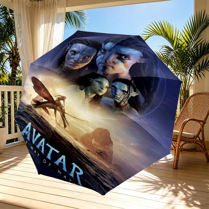 Avatar Print Automatic Open Close Umbrella, Portable Foldable Umbrella, for Outdoor Commute Camping Trip, Ideal Birthday Gift