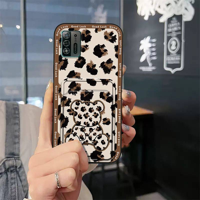 Anti-dust Durable Phone Case For ZTE Blade A52 Lite Card Slot Cartoon Full Wrap Shockproof Waterproof Graffiti Silicone