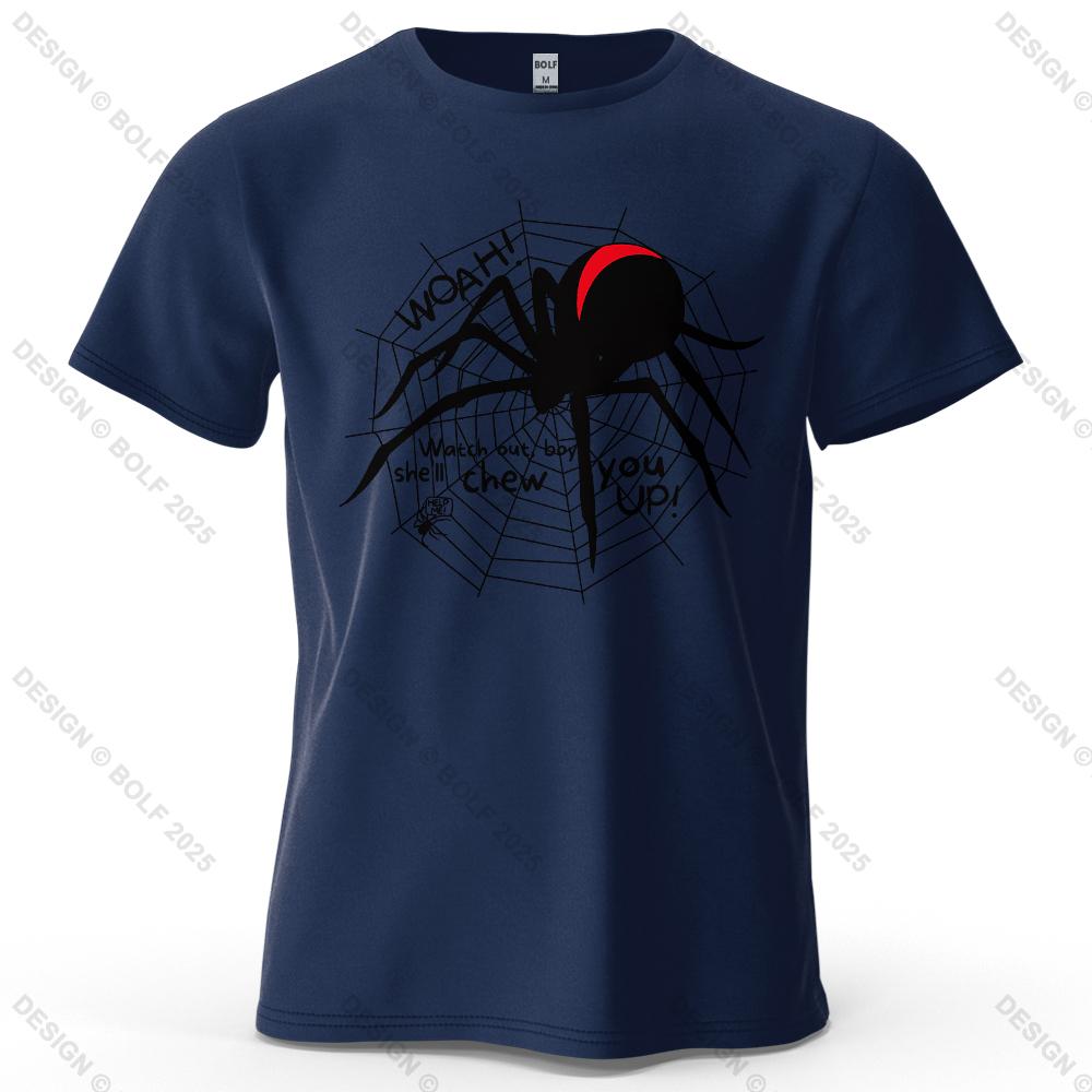 Redback Spider Cool Printed Men's T-Shirt 100% Cotton Oversized Mysterious Insect Graphic Tees for Women Tops Tees Streetwear