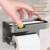 Xinpei Bathroom Tissue Box, Space Aluminum No-Drilling Tissue Dispenser, Toilet Paper Holder, Bathroom Storage Rack