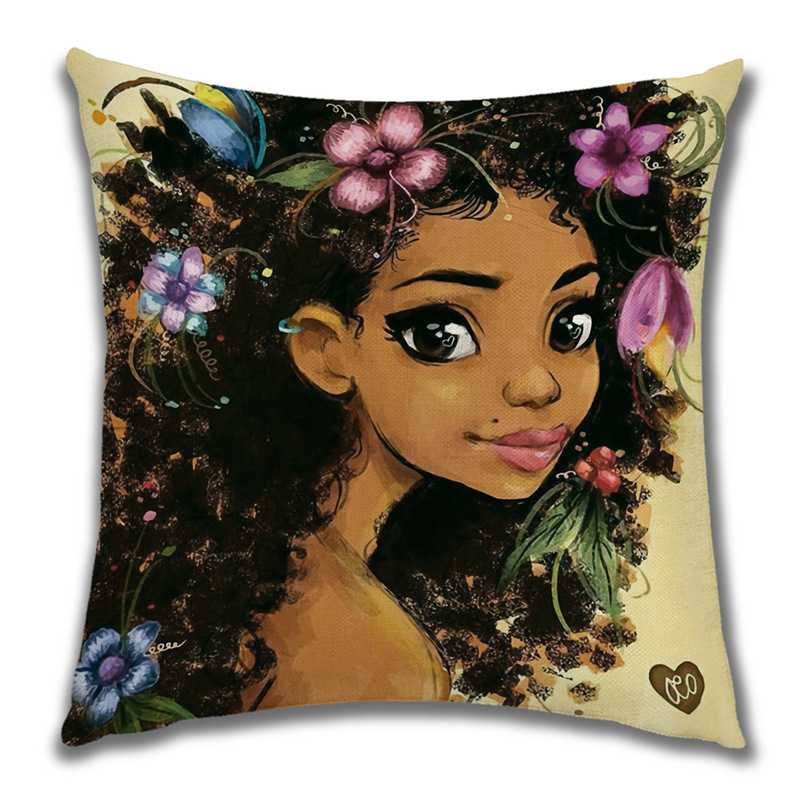 Abstract Painting Africa Cus on Cover African Woman Home Decor Pillow Case Gallery Exotic Ethnic Stye Linen Cus on Cover