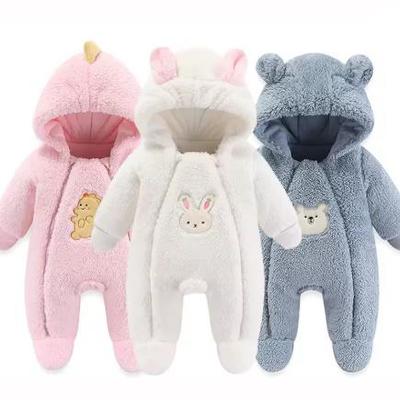 Neugeborenes Baby Winterjacke Warm mit Kapuze Säuglingsstrampler Verdicken Weiche Baumwolle Jungen Jumpsuit Cartoon Baby Mädchen Kleidung