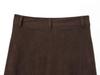 European and American Style Suede Texture Vest and Midi Skirt Set - Autumn Collection