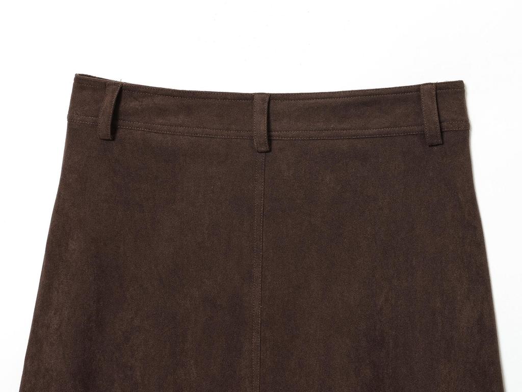 European and American Style Suede Texture Vest and Midi Skirt Set - Autumn Collection