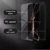 For Oppo A38 4G Case Marble Pattern Tempered Glass+PC+TPU Phone Back Cover