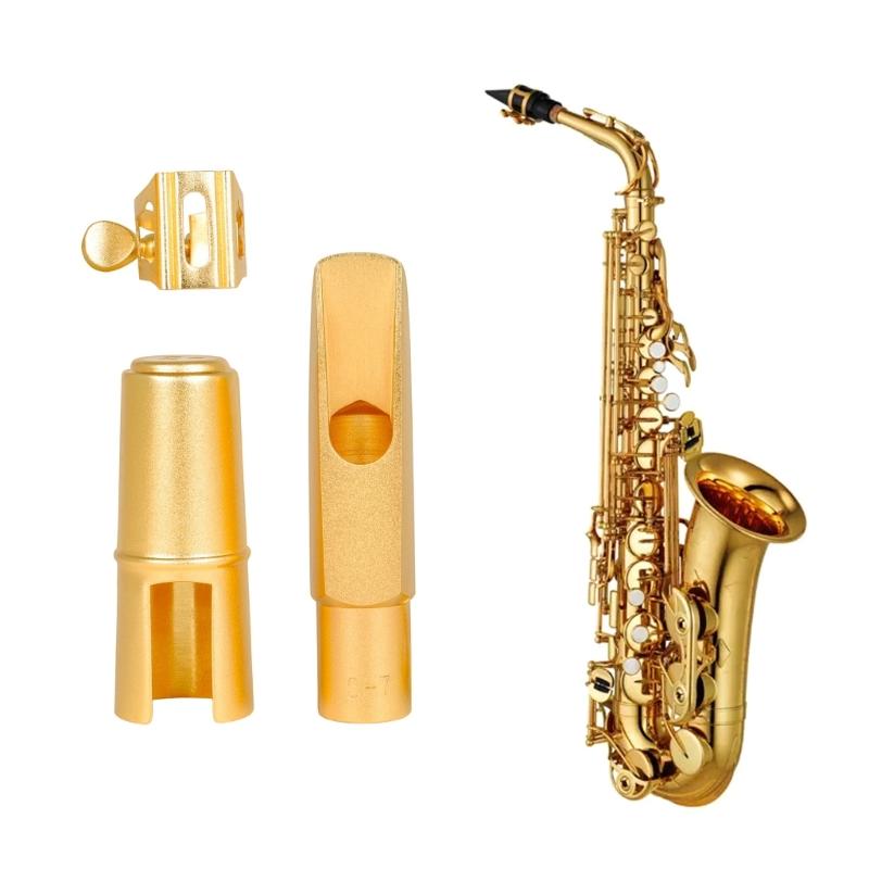 Metall Saxophon-Blattschraube mit Messing-Kappe Leichte Zubehörteile Tenor Alt Saxophon Klarinette Mundstück-Klammern Sets