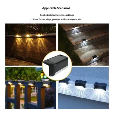 1/4Pcs Led Solar Deck Light Outdoor Ip44 Waterproof Solar Power Garden Lamps For Railing Stairs Step Fence Yard Patio Pathway