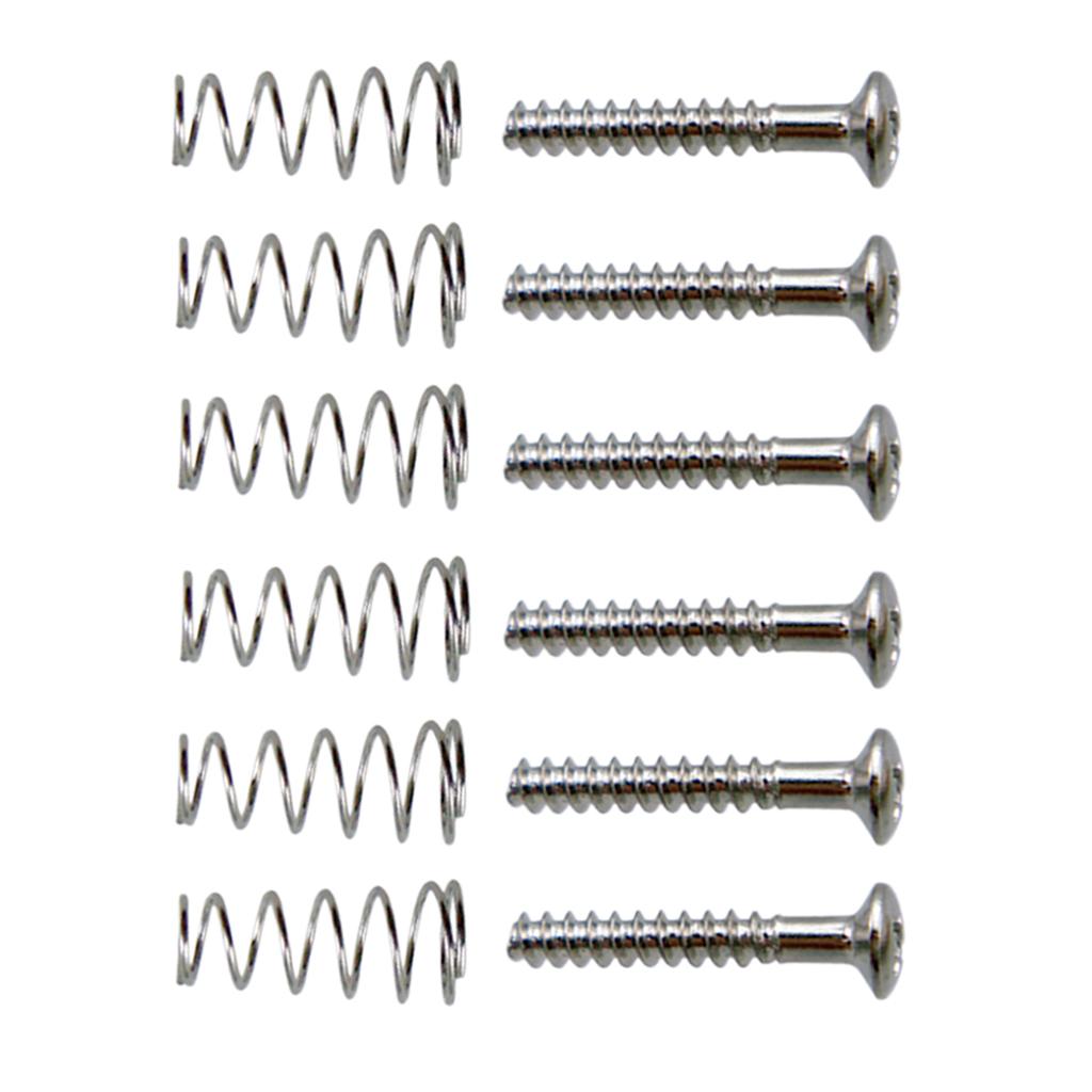 

Tooyful 6 Pieces Iron SSS Single Coil Pickup Adjusting Height Screws with Springs Set for Electric Guitar Replacement Parts серебряный