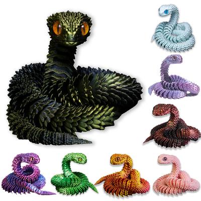 Decorazione a forma di serpente stampato in 3D da 30/45 cm, animali stampati in 3D, accessori da scrivania, decorazioni per la stanza, tavolo da ufficio, ornamento divertente dell'anno del serpente