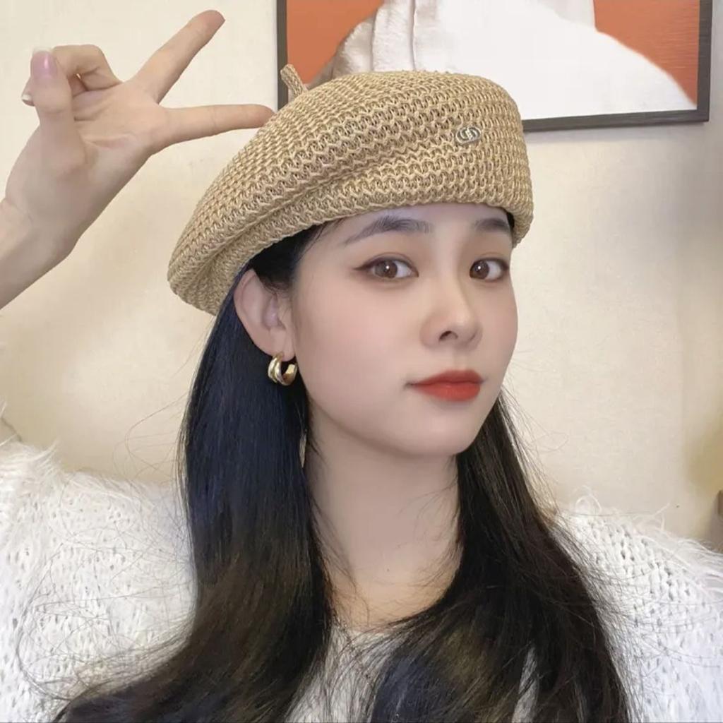 New Three Dimensional Shaped and Elegant Autumn and Winter Beret Women's Versatile Wool Octagonal Hat Showing Face Little Retro Painter Hat