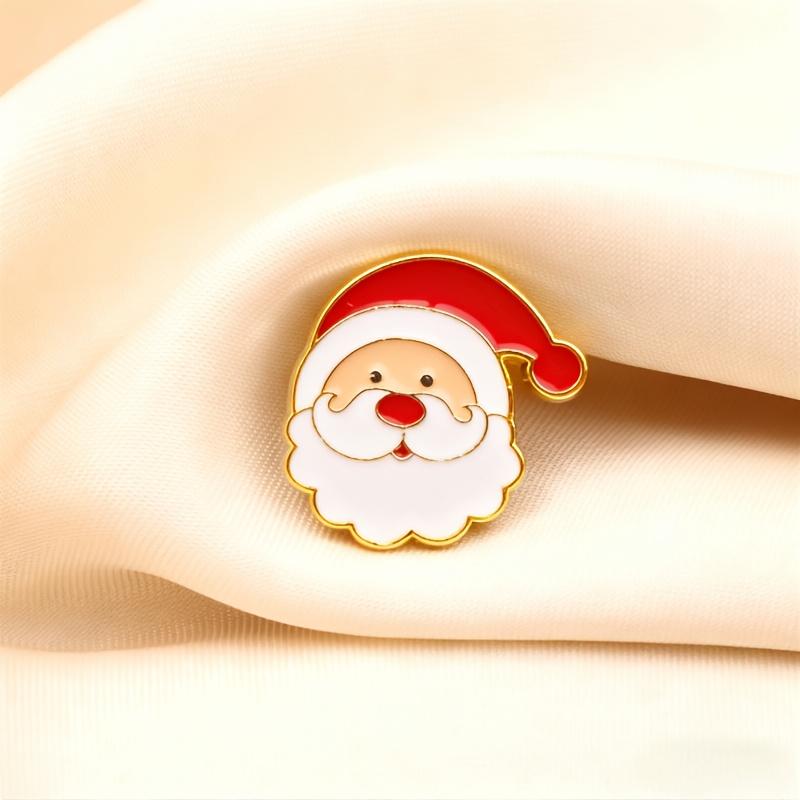 1pc Christmas Santa Glass Enamel Pin | Xmas Gift Brooch for Women | Festive Sweater Decoration, Christmas Brooches Cute brooch