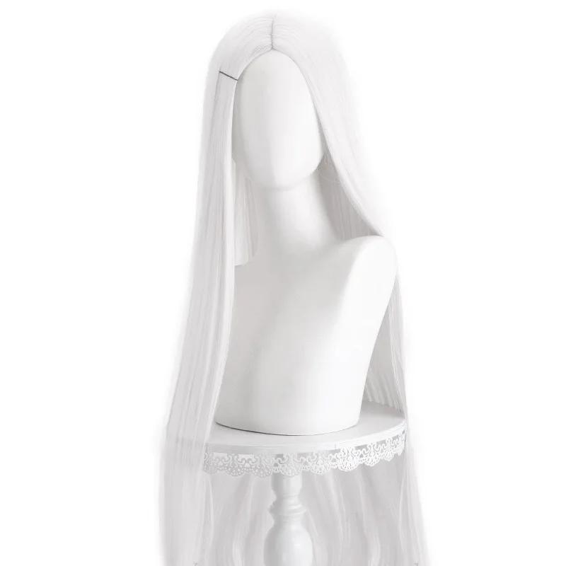 Long Straight Cosplay Wig 100cm Centre Parting Central Split Blond Pink Red Purple Heat Resistant Synthetic Hair Wigs