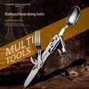 Portable Folding Outdoor Camping Cutlery: Integrated Knife, Fork, and Spoon Combination