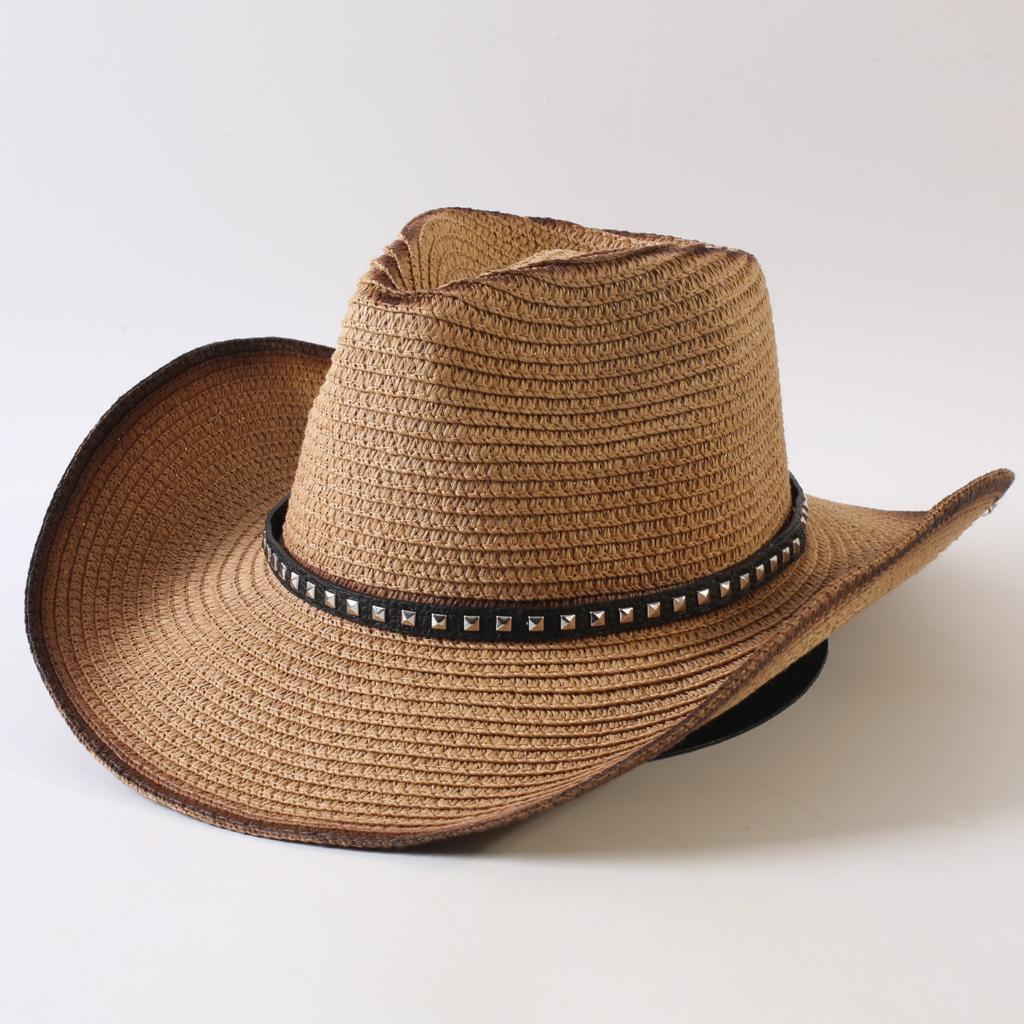 Popular European and American Western Cowboy Straw Hat Men's and Women's Fashion Shade Straw Hat Outdoor Western Cowboy Hat