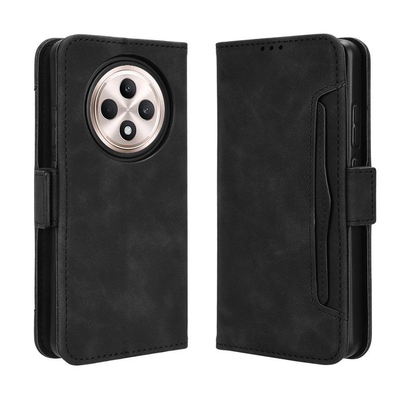 OPPO F27/Reno 12F 5G Leather Flip Case with Multi-Card Slots