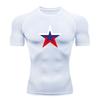 Men's Compression Sport T-Shirt, Russian Flag Star Print Qui