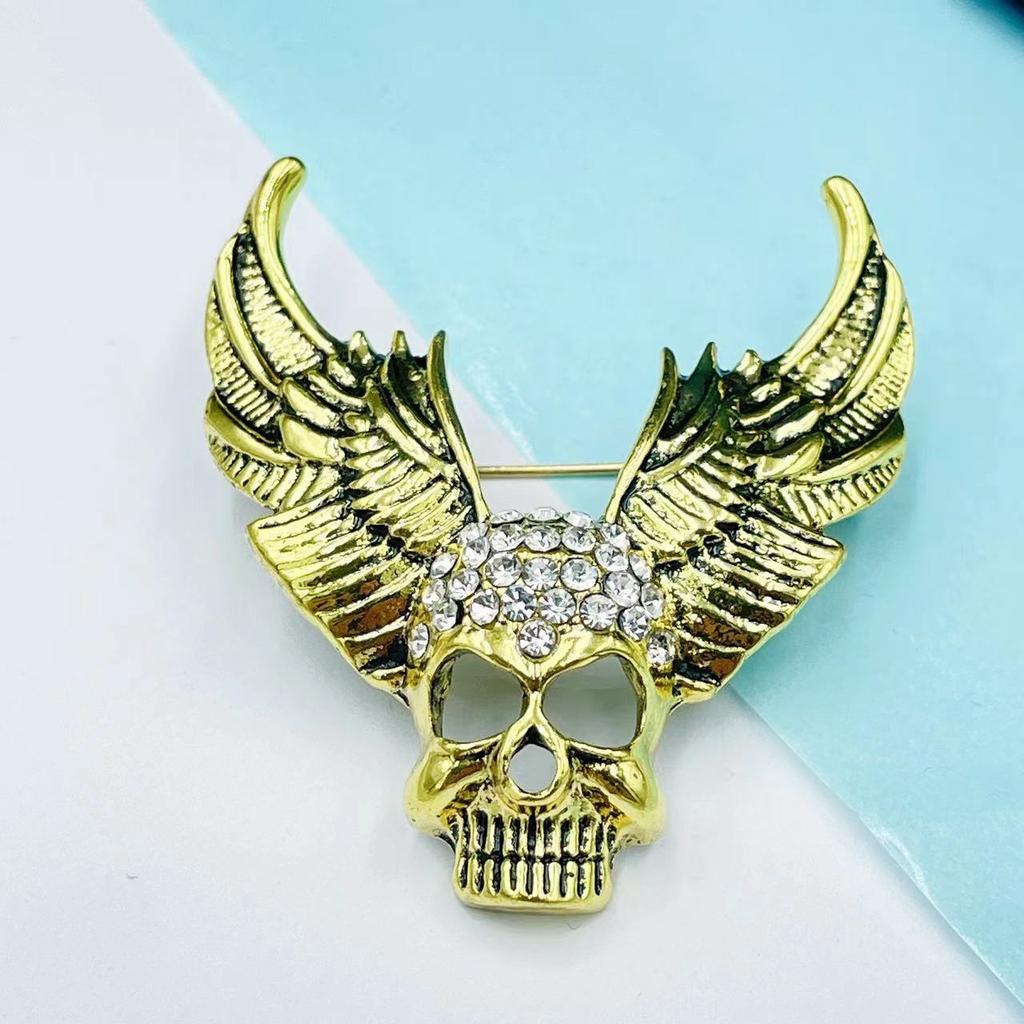 Halloween Skull Punk Checkered Ornaments Popular Halloween Gift Brooch