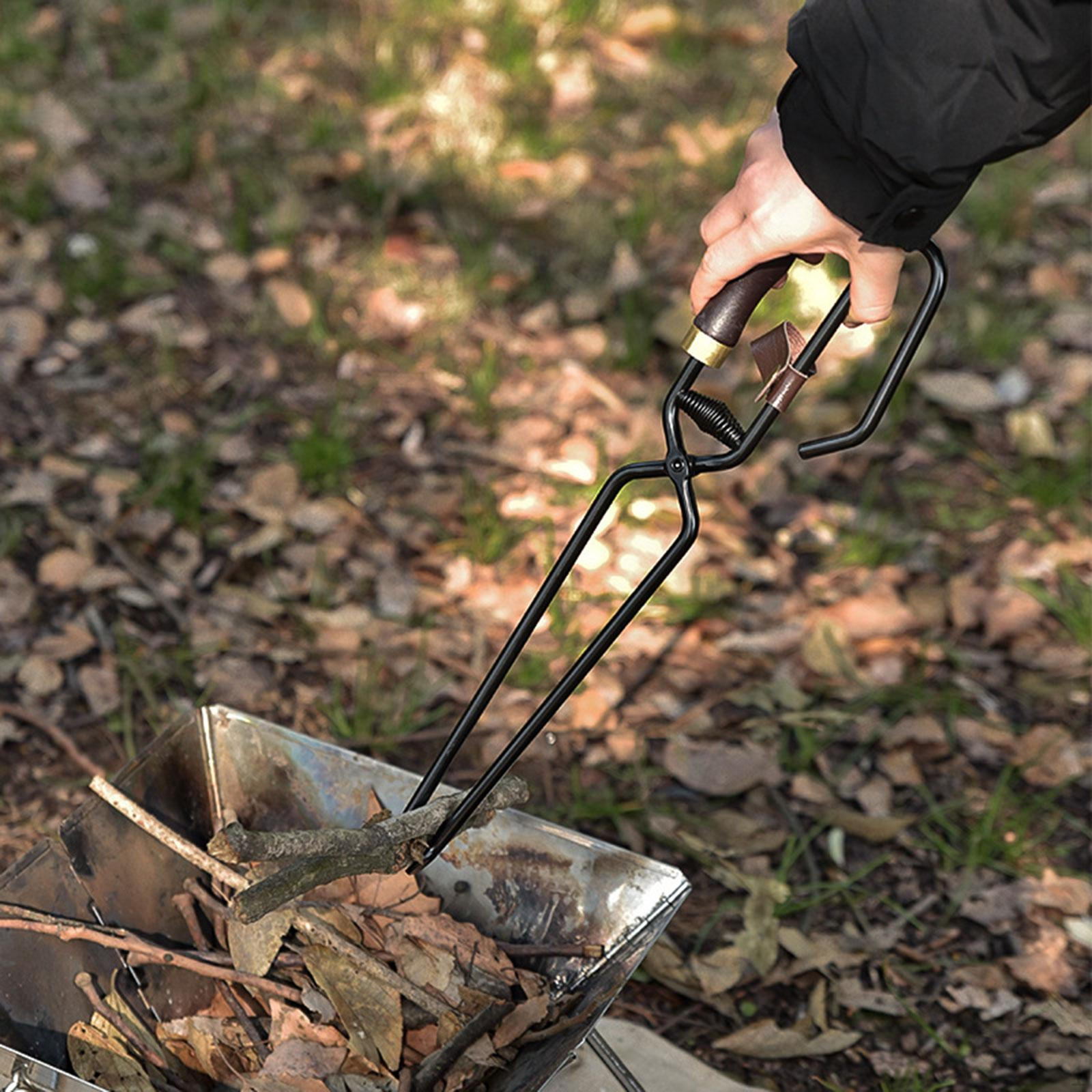 

Firewood Tongs Clamp Heavy Duty Fire Stoking Tool Fireplace Log Grabber Campfire Tong for