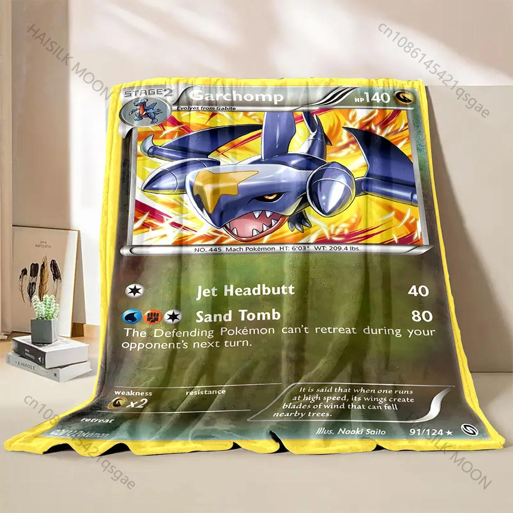 1PC Pokemon Card G-Garchomp Printed Blanket for Home Travel Soft Comfortable Blanket for Adults and Children Luxury Gifts