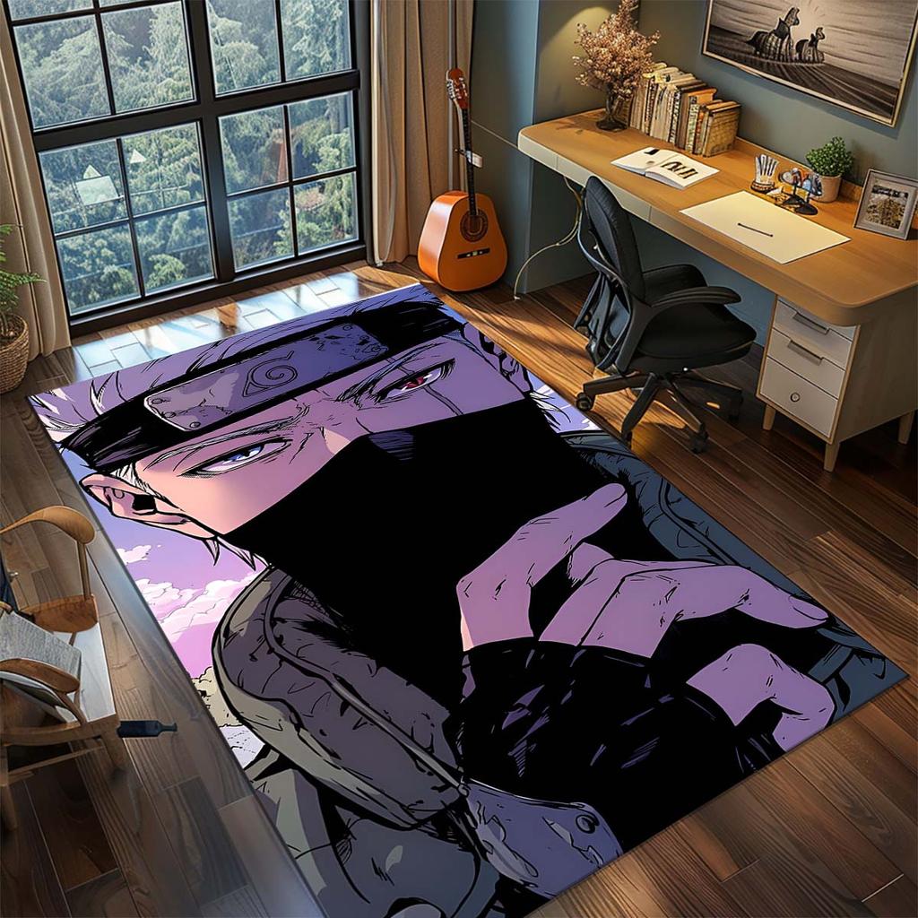 Naruto Anime Teppich Großer Teppich Rutschfeste Waschbare Fußmatte Gamer Zimmer Schlafzimmer Heimdekoration -QJY