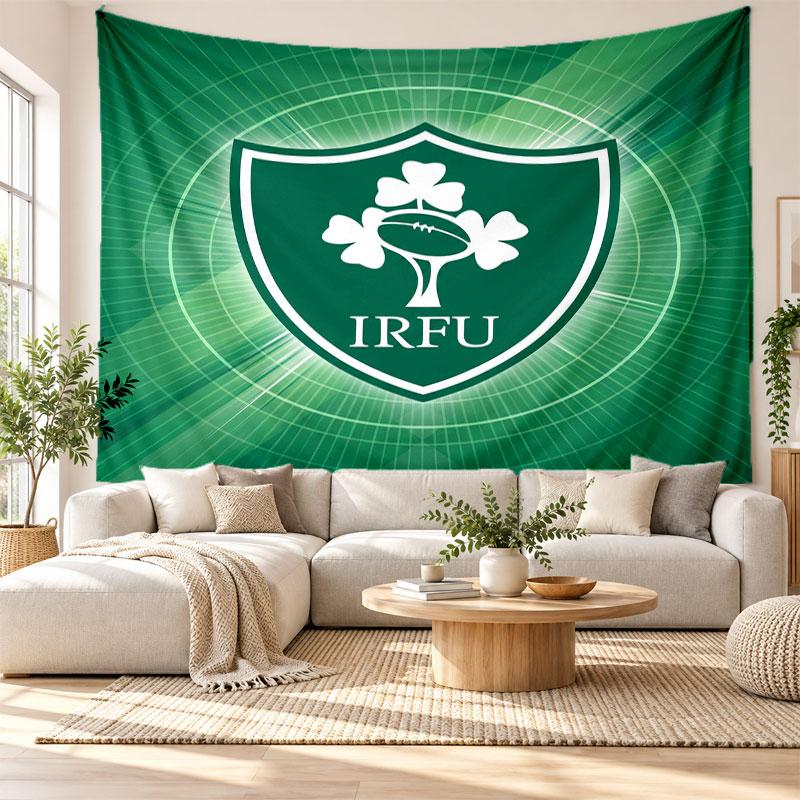 Ireland Rugby Wall Tapestry, Soft Fabric Wall Hanging, Decorative Backdrop For Bedroom Home Wall Art