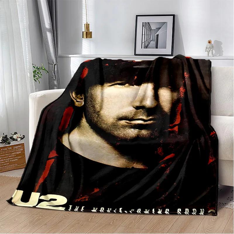 U2 Rock Bang Bono 3D-Druckdecke, Weiche Überwurfdecke für Zuhause Schlafzimmer Bett Sofa Picknick Reisen Büro Ruhe Decke Kinder