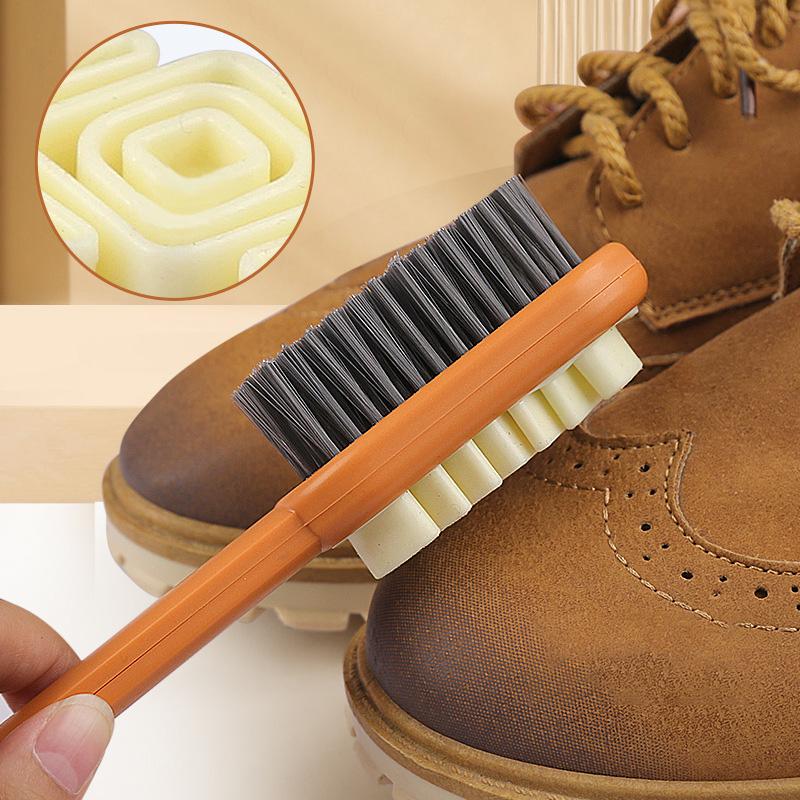 Double-Sided Cleaning Brush Suede Nubuck Boots Fit For Rubber Shoe Brush Stain Dust Shoe Brush Steel Plastic Rubber Boot Cleaner