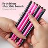 Pincel para Unhas Francesas 3 em 1 com Ponta Multifuncional - Lindo Pincel para Manicure para Unhas de Gel e Acrílico, Removedor de Esmalte, Pincel para Esmalte