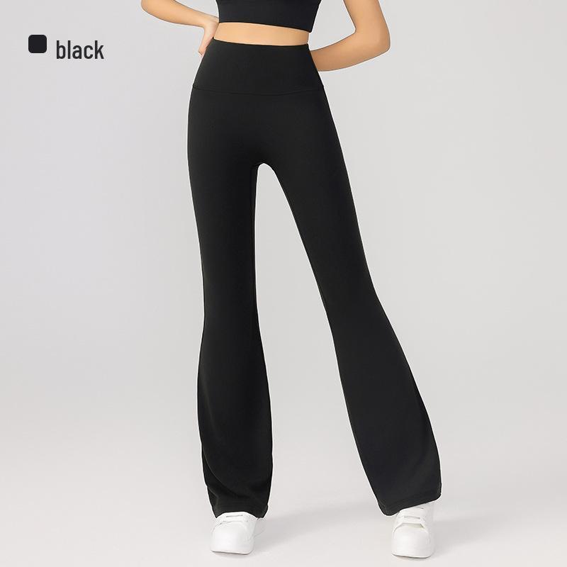 

Женские брюки клеш для йоги с высокой талией и эффектом лифтинга бедер - Профессиональное ощущение обнаженности, без Т-образного шва, микро-клеш дизайн для фитнеса и спорта. M