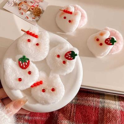 Girl Hair Tie Cartoon Rabbit Decor Soft Plush Hair Rope High Elasticity