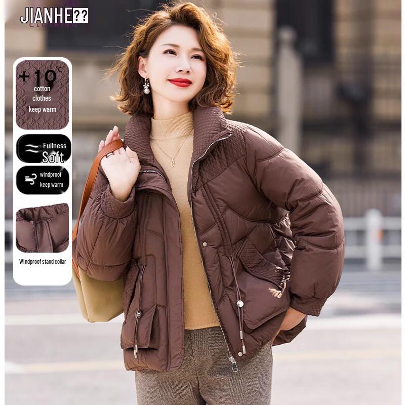 JIANHU Женская зимняя стеганая хлопковая куртка 5XL