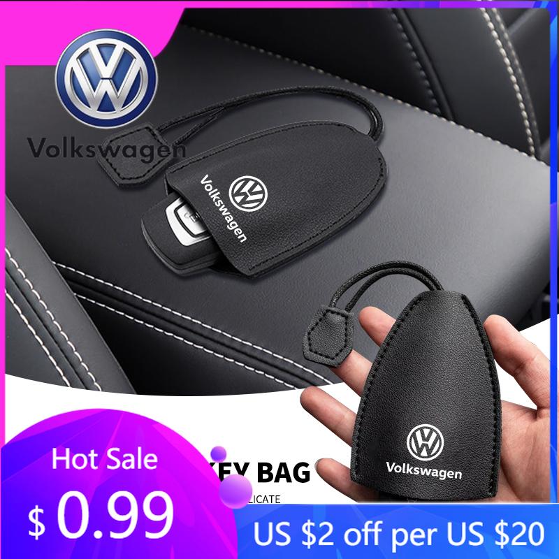 Für VW Volkswagen Jetta MK5 Golf Leder Auto Schlüsselhülle Auto Emblem Abzeichen Schlüsselanhänger Tasche Für Volkswagen VW Touran Käfer Golf Passat