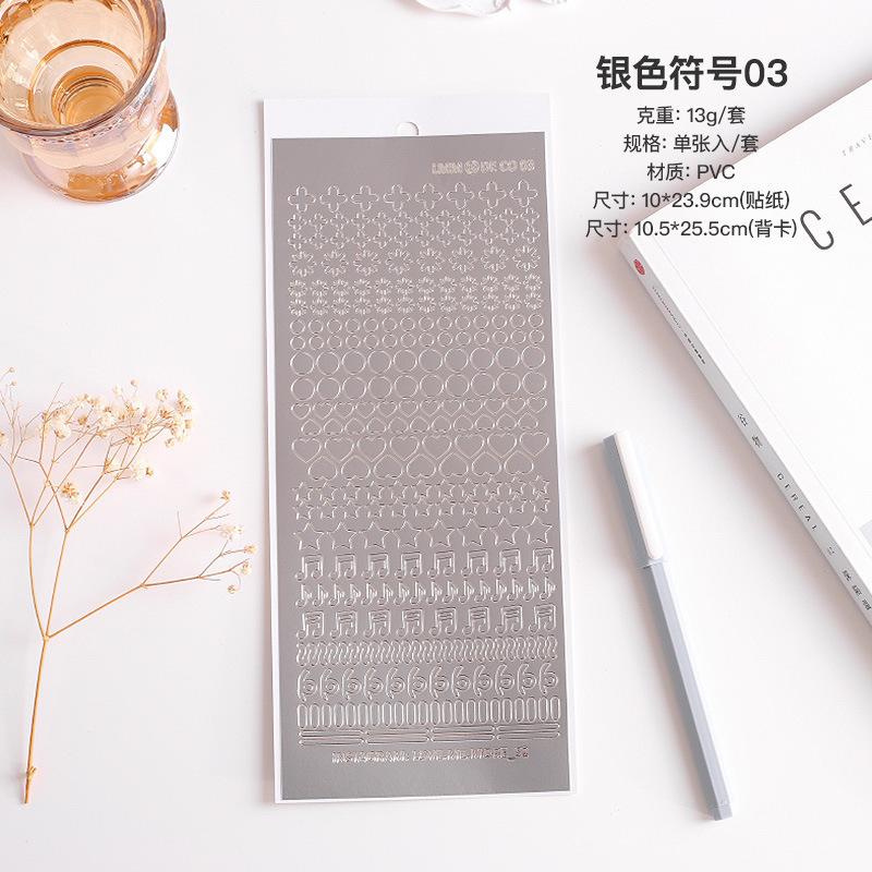1 Sheet Waterproof  English Letter Digital Decorative Gold Sticker Scrapbooking Diy Label Diary Album Journal Planner