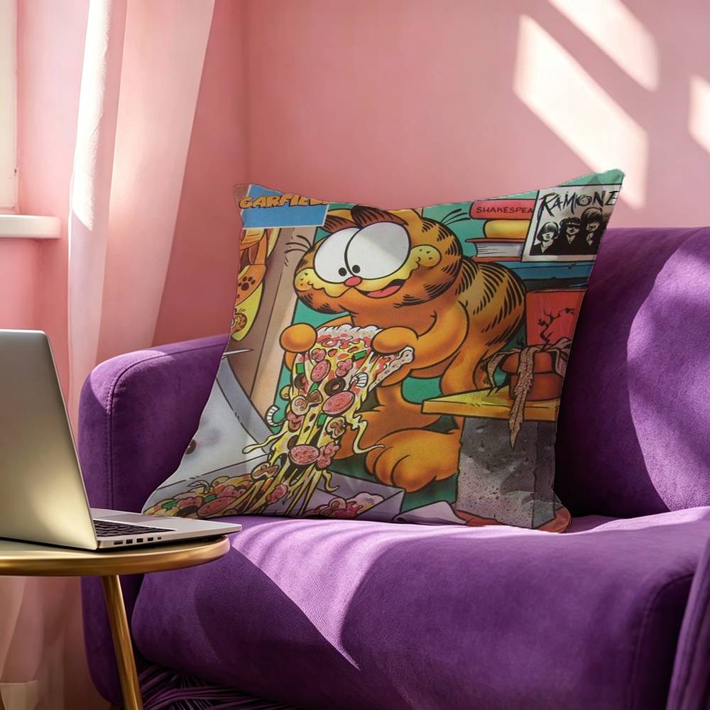 Cute Anime GGarfields Cat New Square DoubleSided printed Pillow Case Bedroom Bedside Pillow Sofa Cushion Cover