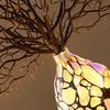 Creative Gift for Home Tree of Life Resin Night Light, Colorful Gemstone Mosaic LED Table Lamp with Solid Wood Base Base, Vintage Art Desktop