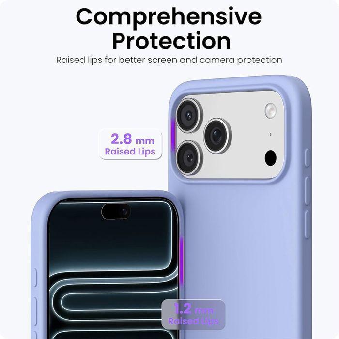 Coque pour iPhone 18 Pro Max, Silicone Liquide Protection Slim Légère Anti-Rayures - Lavande