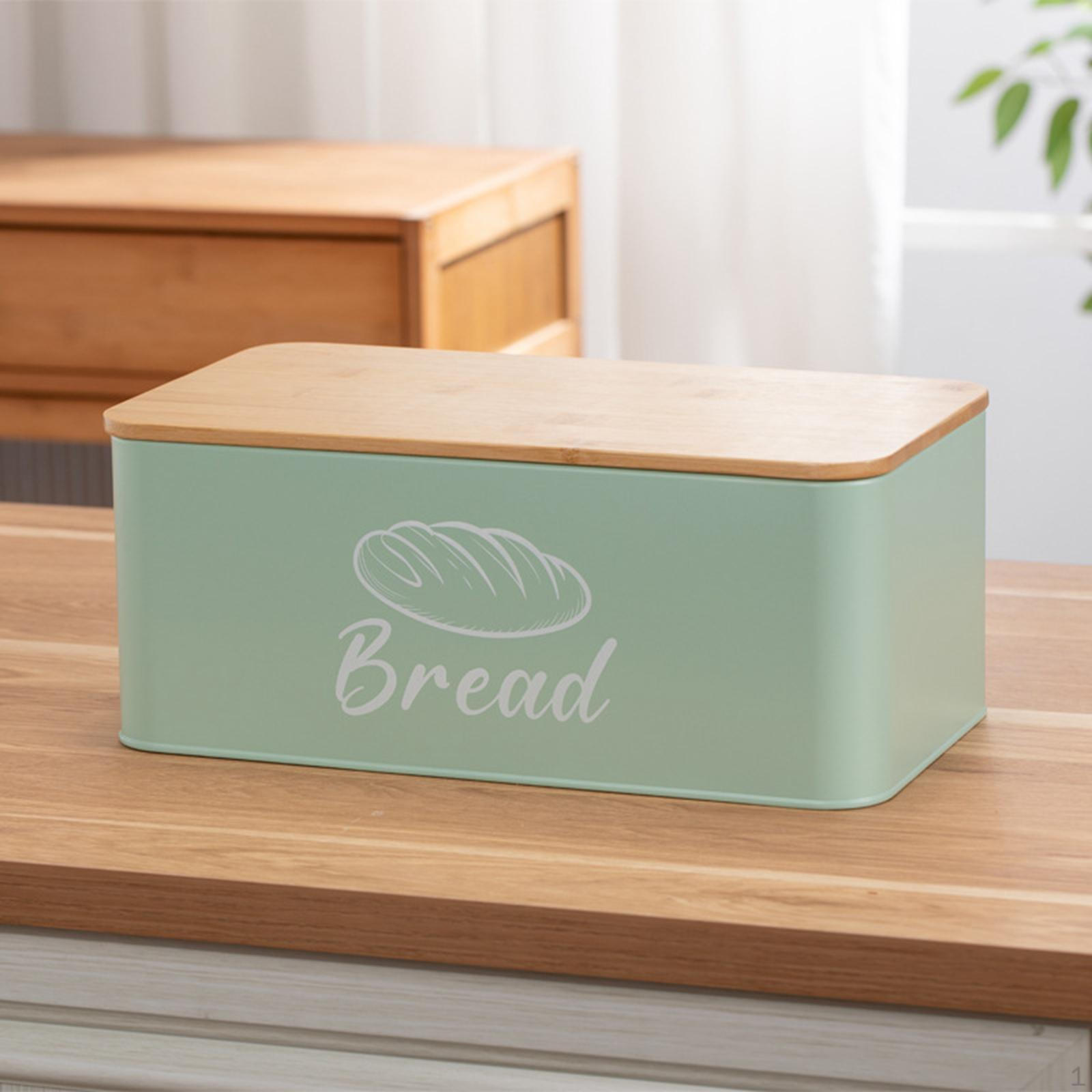 Хлебница Контейнер для хранения продуктов Многоцелевой Однослойный Контейнер для подарков с бамбуковой крышкой для пекарни зелёный