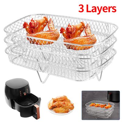 3vrstvý stojan na fritézu, stohovatelný grilovací stojan z nerezové oceli, fritéza, trouba, gril, parní vařič, kuchyňské pomůcky, kuchyňské náčiní