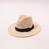 New Trendy Women Elegant Summer Natural Straw Panamad Sun Hats Fashion Beach Hat Outdoor Wide Brim Sun Protection Men Fedora Hat