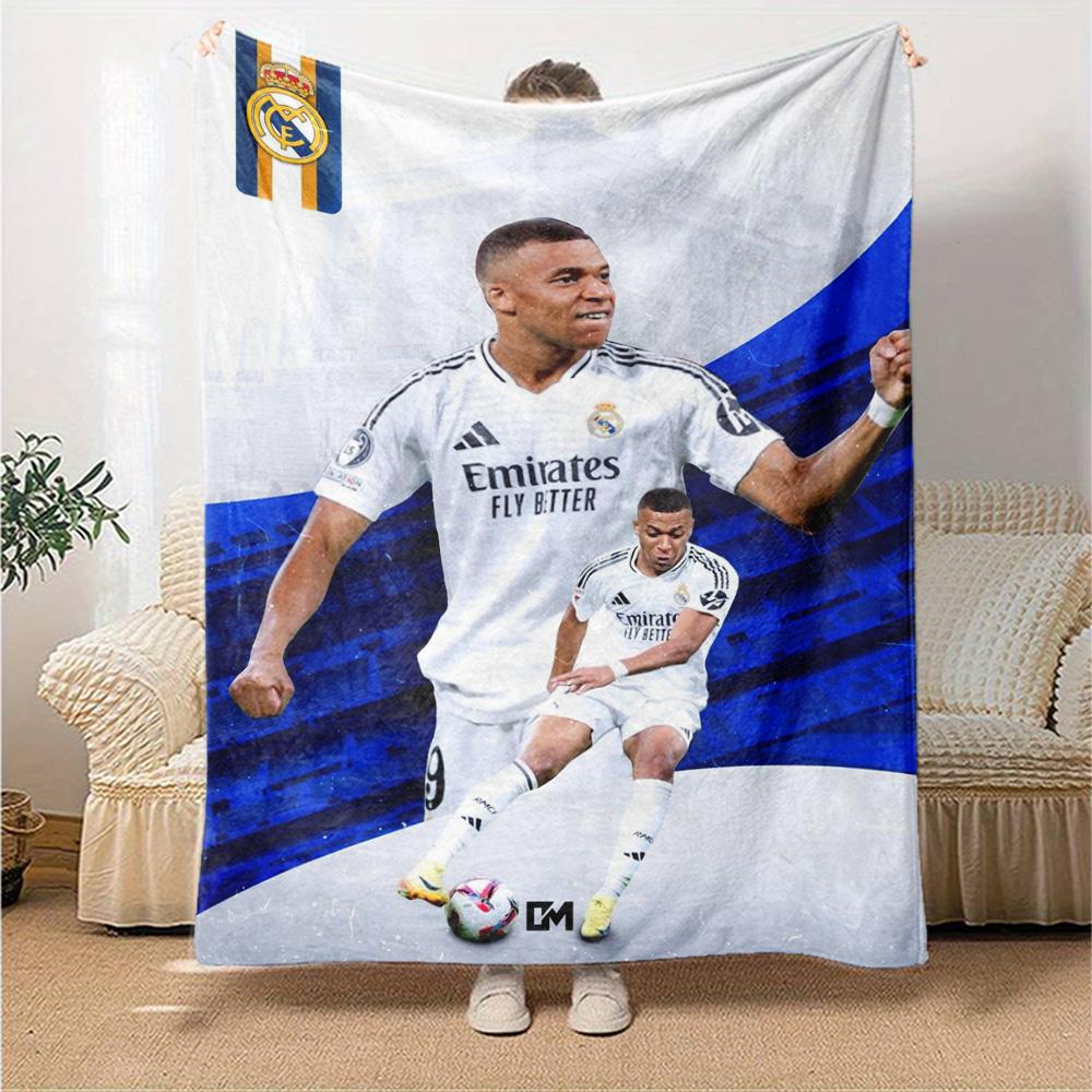Star Player Kylian Mbappé Blanket Ultra-Soft Great for Office Chair Seaside Bed for All Seasons Modern Ideal Gift for Friends Family Couples Picnic