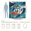 1pc Dog Surfing Shower Curtain with Fun Animal Pattern Landscape Decor Bathroom Decoration Polyester Fabric Includes 12 Hooks