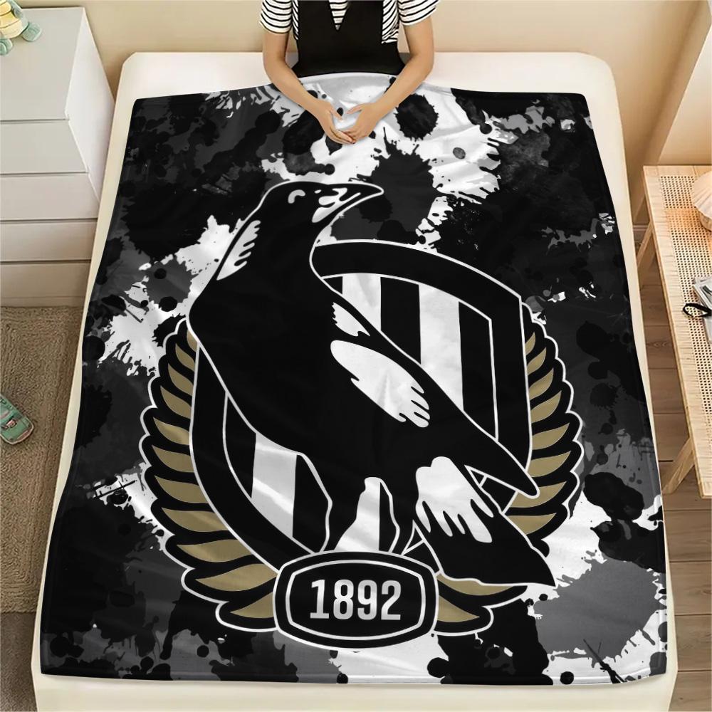 Collingwood Magpies  Print Flannel Blanket, High quality Comfortable for All Seasons, Home Decor, Warmth and Comfort