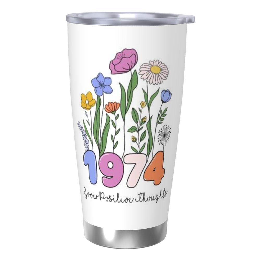 20 Oz Stainless Steel Tumbler Insulated Thermos Double-sided Print Travel Coffee Mug with Lid for Home Office Or Car