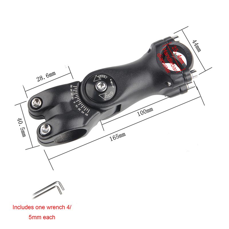 Mtb Road Bike Adjustable Stem Bicycle Handlebar Stem 31.8Mm /25.4Mm Ultralight Aluminum Alloy Bike Stem Riser Parts