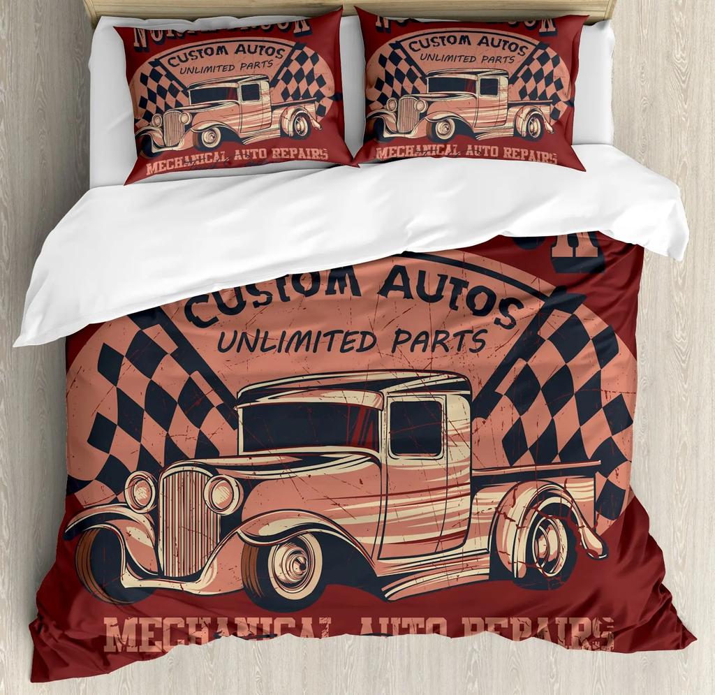 Cars Duvet Cover Set Cartoon Monster Truck Cool Vehicle Duvet Cover Set Bedclothes Double Queen King Size Polyester Qulit Cover