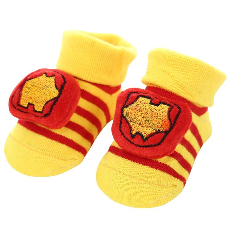 READY STOCK 0-12months Newborn New Cartoon Anti-skid Three-dimensional Doll Baby Socks Striped Dot Cute Children's Socks
