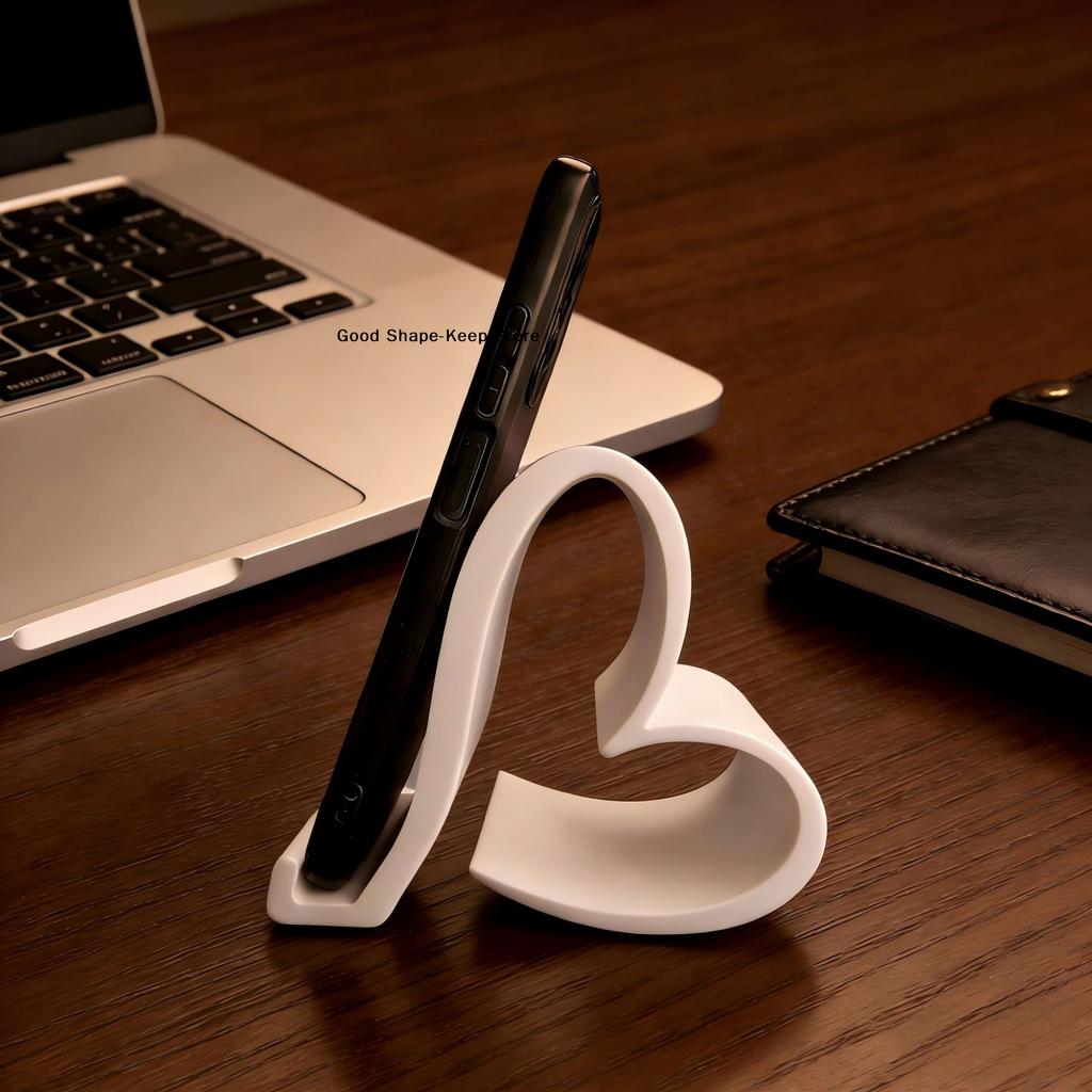 Creative 3D Printed Heart-shaped Universal Mobile Phone Stand Home Office Desktop Ornament Birthday Valentine's Day Gift
