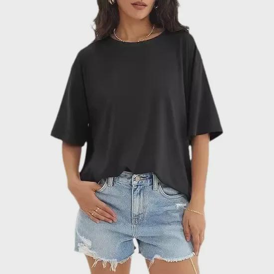 European & American Plus-Size Loose Short Sleeve Women's Round Neck T-Shirt - Spring & Summer Style