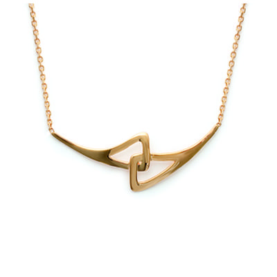 [F7215] - Gold Plated 'Choreography' Necklace - 50x18 Mm