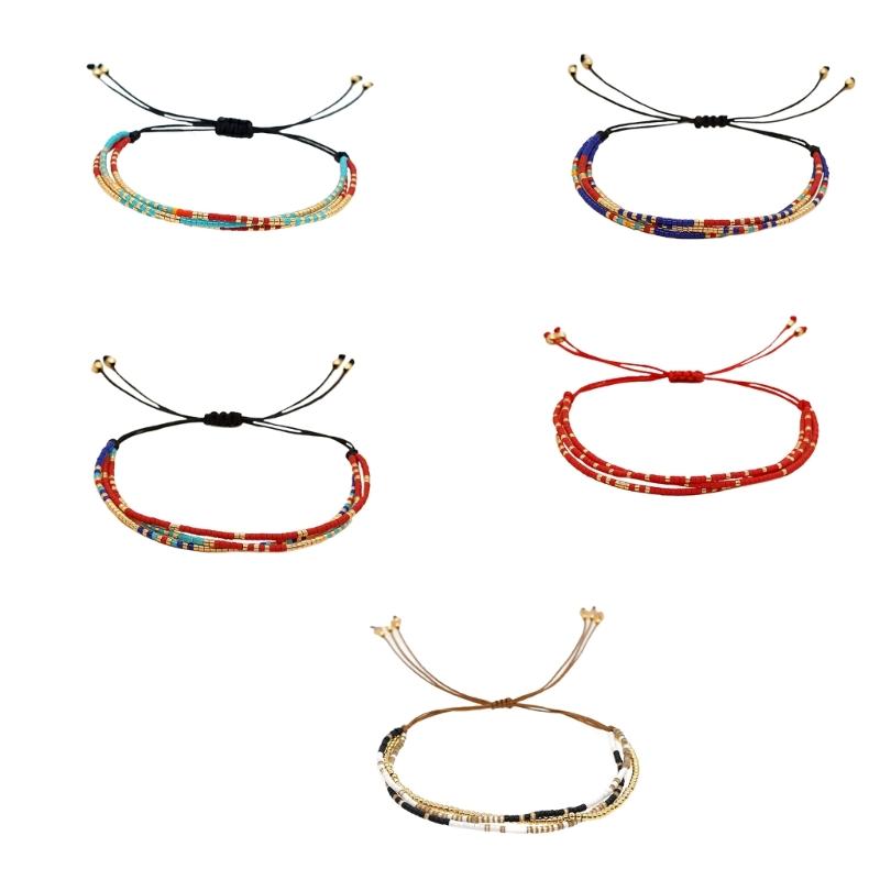 Trendy Handwoven Rice Bead Bracelet Adjustable Beaded Handchain for Casual or Formal Wear Handwoven Fashion Accessory